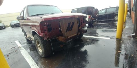 1996 Ford Bronco - 20200107 - Interwebs failed to yield some 7.3l radiator brackets to mount the radiator to the core support. So I went junkyard diving and $…