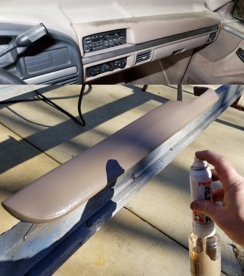 1993 Ford F-250 - It's hard to believe that's the same dash pad with only 1 coat of dye. But I put a few more layers on anyway. IF THE IMAGE IS TOO SMALL, cl…