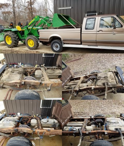 1993 Ford F-250 - With the bed off, I cleaned the rear chassis & fuel tanks. The front one doesn't work... IF THE IMAGE IS TOO SMALL, click it. [url=https://…
