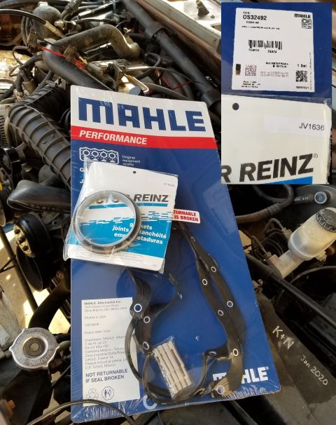 1993 Ford F-250 - While I was running the engine, an oil leak became apparent, running down the plate behind the pan - either from the pan gasket ( Mahle OS3…