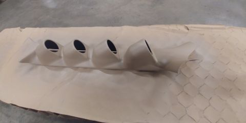 1996 Ford Bronco - 20200115 - Gauges are about to go in. GlowShift didn't have a medium mocha 4 gauge pod. It came in black, so painted it up to hopefully mat…
