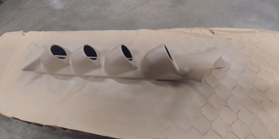 20200115 - Gauges are about to go in. GlowShift didn't have a medium mocha 4 gauge pod. It came in black, so painted it up to hopefully match.