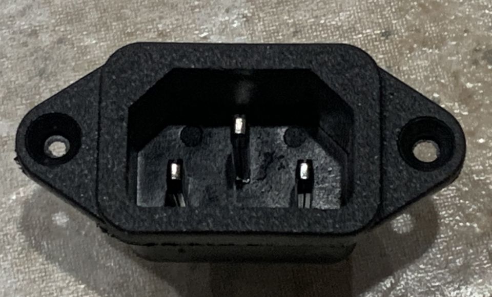 Black IEC C14 power inlet socket