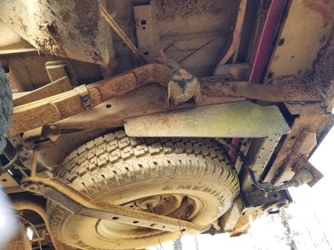 1997 Ford F-250 - Left frame rear The spare is 14 years old.