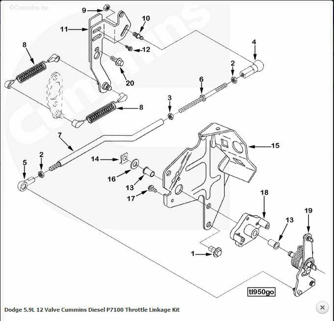 Cummins Part# 4089112 12 valve throttle linkage for the 6bt w/ P7100