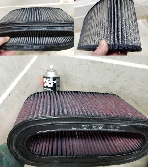 1997 Ford F-250 - After several vacuumings, washes, & rinses, the K&N came surprisingly clean. I dried it on a space heater for a couple of days before oilin…