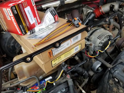 1997 Ford F-250 - Because the 2 Ford valve cover gaskets (VCGs) & 4 under-valve-cover harnesses (UVCHs) are so expensive, and because I think the integrated…
