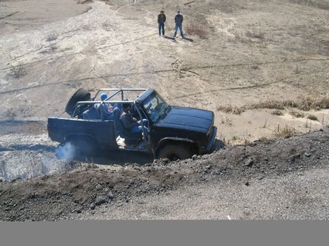 1978 Ford Bronco - Not sure exactly how deep this pit is. It looks like nothing in the pic, but your welcome to come and try it yourself.
