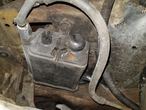 1989 Ford Bronco - Some of this is from battery acid - some is probably from rodents. But since there's a golf tee in the CANP hose, it doesn't really matter.…