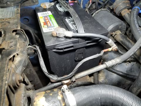 1989 Ford Bronco - I've never seen a battery cable made this way, but there is no frame ground now. The body ground is attached, but the harness side is just…