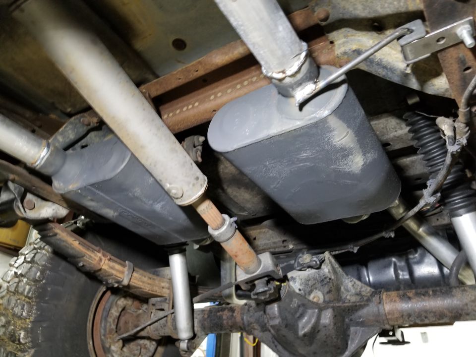 There are 2 added leaves for the lift. The true-dual exhaust seems better than most, and has lots of hangers drilled into the frame.