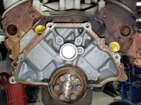 1996 Ford Bronco - Head rear bores look OK. No apparent leaks from block rear bores or rear main seal.