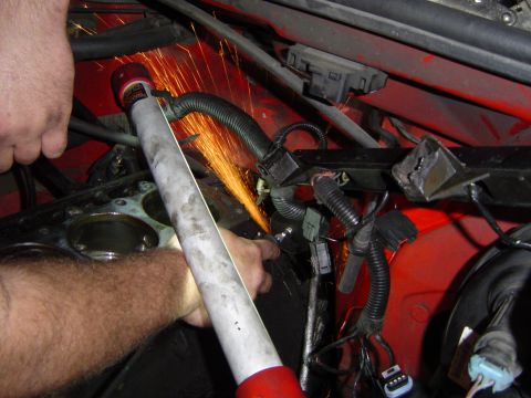 1993 Jeep Grand Cherokee - Using the dremel to cut the head off of a screw we stripped