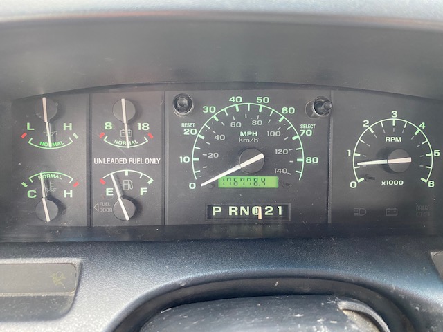 1996 Ford Bronco dashboard with odometer reading 176778.4 miles