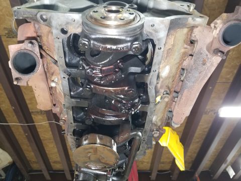 1996 Ford Bronco - The block & timing cover surfaces cleaned up pretty well. I couldn't see any debris in the oil pump pickup.