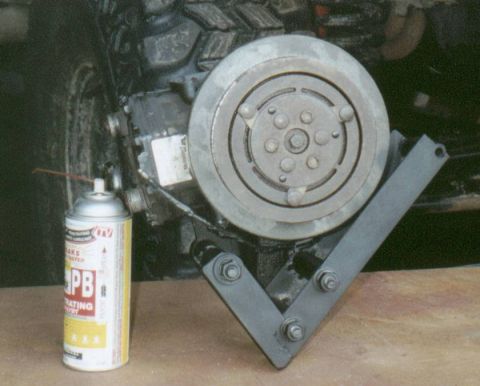1980 Ford Bronco - My York with the bracket I fabbed