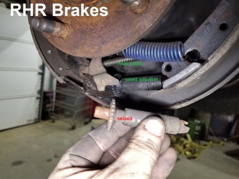 1989 Ford Bronco - While replacing the RHR brake cable, I found the autoadjuster seized, so I swapped it for a used one that I've cleaned, painted, & greased.…