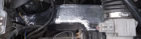 1992 Ford Bronco - Heat wrapped intake snorkel installed.