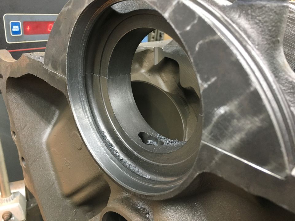4.499 dia x .375 deep true to the back of the block