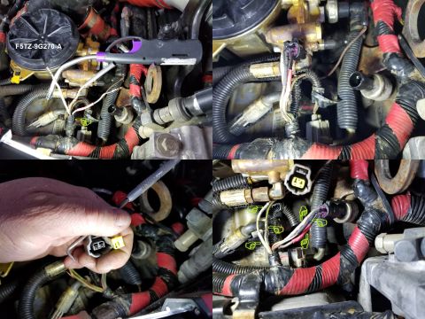 1997 Ford F-250 - I depinned these connectors so the rat-chewed wires could be re-insulated in heat-shrink tubing. IF THE IMAGE IS TOO SMALL, click it. I als…