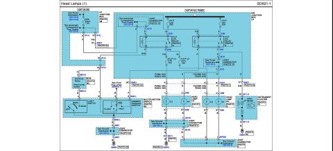2010 Hyundai Genesis - This is a diagram of the headlamp wiring system, not a photo of a 2010 Hyundai Genesis.