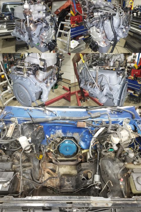 1989 Ford Bronco - The engine & bay are almost ready for each other. The steering box has been replaced, and the (clean) intermediate shaft's telescope joint…
