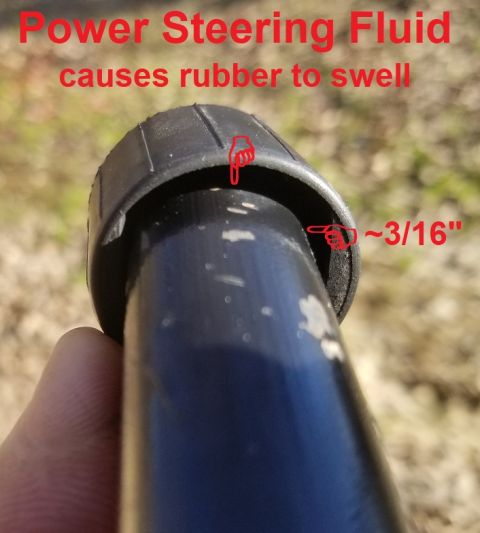 1989 Ford Bronco - This telescope seal for the intermediate steering shaft shows why common PSF is the wrong fluid for the PS system. Only use ATF.