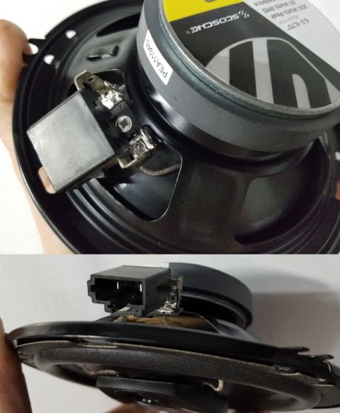 1997 Ford F-250 - Rather than splicing adapters to the wiring, I just soldered the connectors from the original speakers to the replacements. IF THE IMAGE IS…