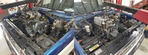 1989 Ford Bronco - I set the engine back into the bay.