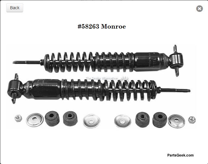 Monroe Front Load adjusting shocks