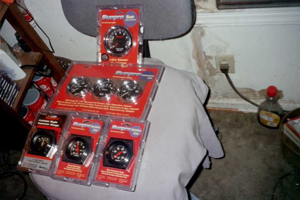 Several Sunpro gauges in packaging on a table