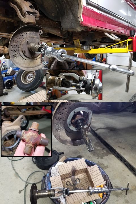 1997 Ford F-250 - There has been a wheel bearing rumble that wasn't apparent the first time I had the front wheels up, but the driver's U-joint was obviously…