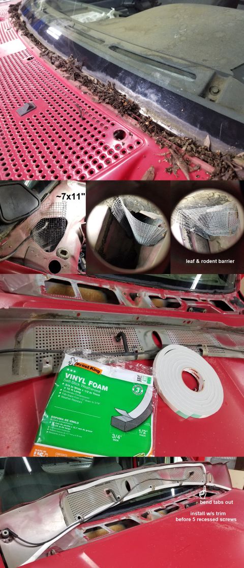 1997 Ford F-250 - Because one of the wiper transmissions broke, I had to pull the valance. So while it was off, I cleaned all the leaves out of the cowl, and…