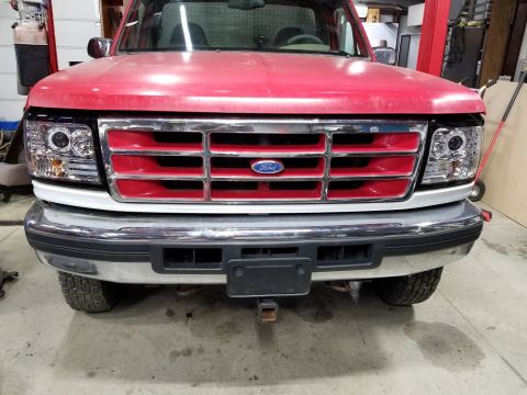 1997 Ford F-250 - The foggy headlights are gone, but I haven't aimed [url=https://www.ebay.com/itm/274382325575]these DOT-legal projectors yet. IF THE IMAGE…