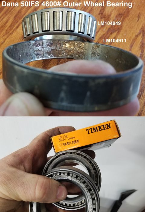 1997 Ford F-250 - The Right outer wheel bearing looked OK, but its race was trashed. Apparently, Set 38 is also used for the rear outer bearings. IF THE IMAG…