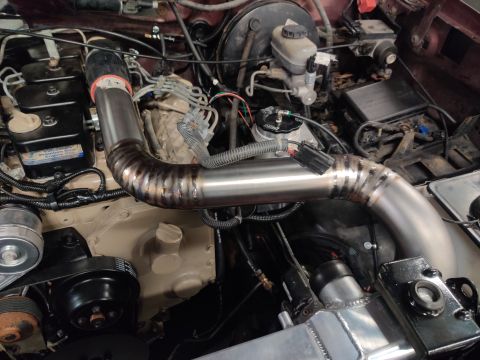 1996 Ford Bronco - 20200403 - One of two charge pipes (not including any intake piping) is finished.