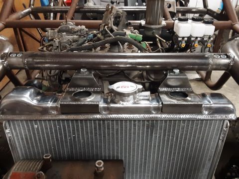 1985 Toyota Hilux - Custom radiator and engine bay details visible in this fabricated vehicle build.