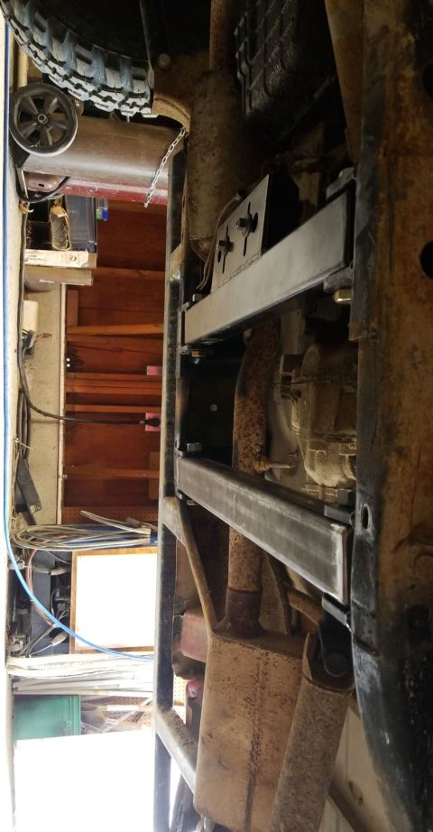 1996 Dodge 1500 - Custom frame supports and exhaust system are visible on the underbody of this vehicle.