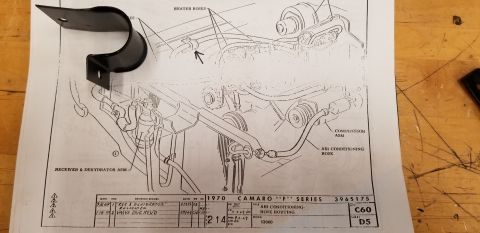 1970 Pontiac Firebird - Diagram shows air conditioning hose routing for a 1970 Camaro F Series, not a Firebird Trans Am.