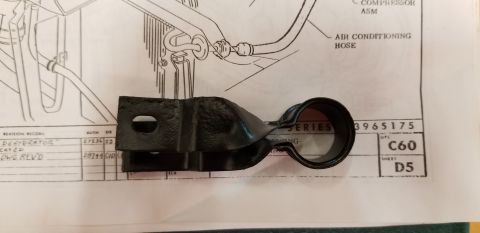 1970 Pontiac Firebird - A black metal bracket is shown on a diagram, with the part number 3965175 visible.