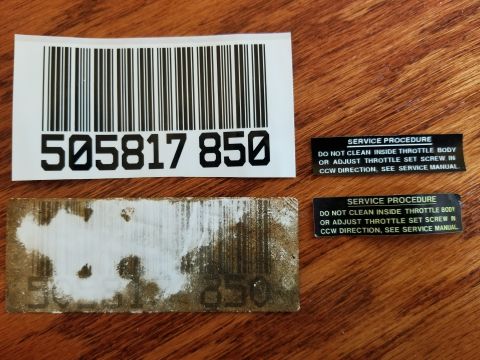 1993 Ford F-250 - IDK how long they'll last since they're thermal labels, but I re-printed the plenum & throttle body stickers. I looked through about 4,000…