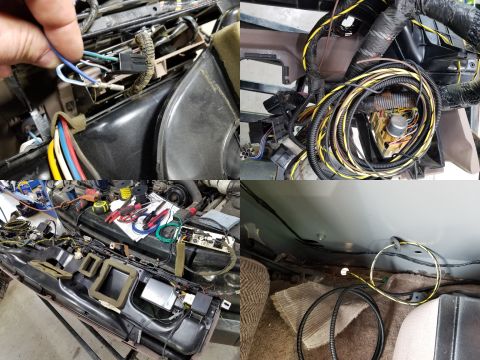 1993 Ford F-250 - Before re-installing the dash, I extended the power socket circuit for later devices, and added some long wires to the marker light & radio…