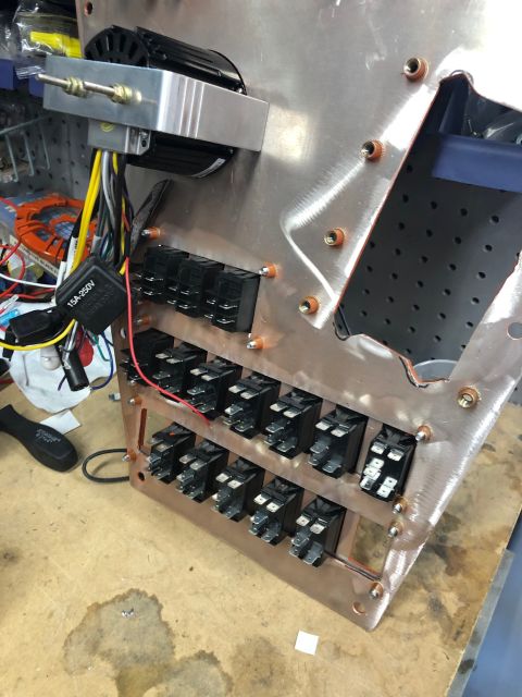 1992 Jeep Wrangler - A custom electrical relay panel with numerous relays and associated wiring is shown, likely for a vehicle's electrical system.