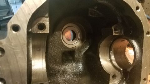1985 Ford Bronco - Differential housing interior showing bearing races and mounting holes.