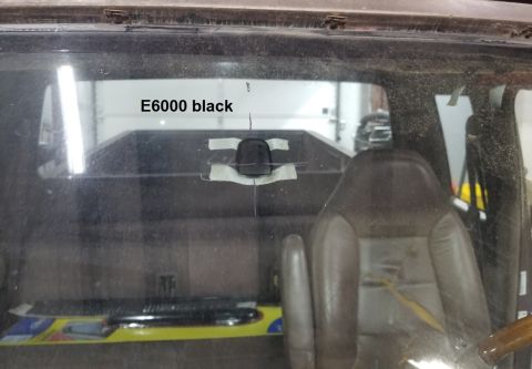 1993 Ford F-250 - The RV mirror button was gone, so I'm gluing on one for an autodimming compass mirror. I forgot to add its wiring when I had the dash out,…