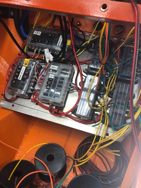 1992 Jeep Wrangler - Automotive fuse box with multiple fuse blocks and wiring. No vehicle year is visible.