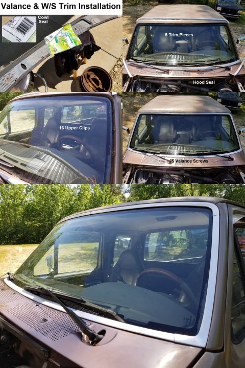 1993 Ford F-250 - When the paint cured enough to handle it, I replaced the seal under the wiper valance, and installed it with a decent used hood seal. It's…