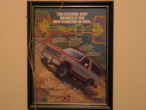 1995 Ford Bronco - This advertisement highlights the Ford Bronco's 4WD capabilities with a diagram and text detailing its features.