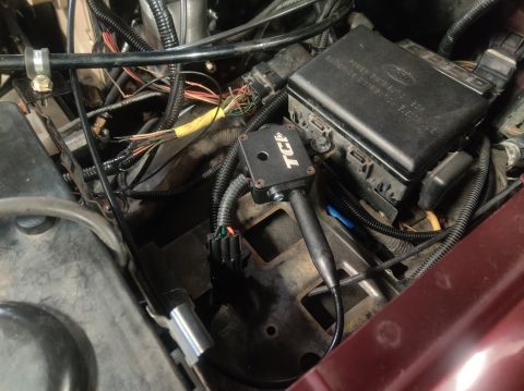 1996 Ford Bronco - 20200507 - Here is the final placement of the TPS sensor setup. This is from TCI and is for a 4L60E/4L80E (chevy trans) remote TPS kit.