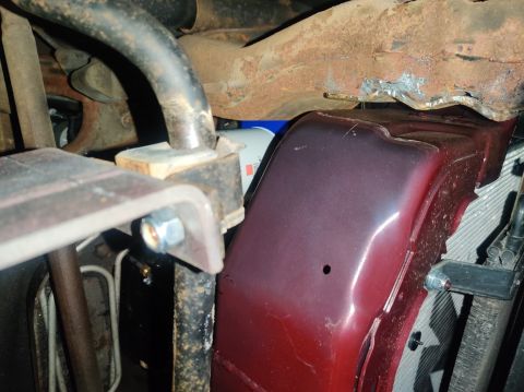 1996 Ford Bronco - 20200515 - Sway bar mounts are getting extended to clear the diesel core support.